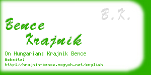 bence krajnik business card